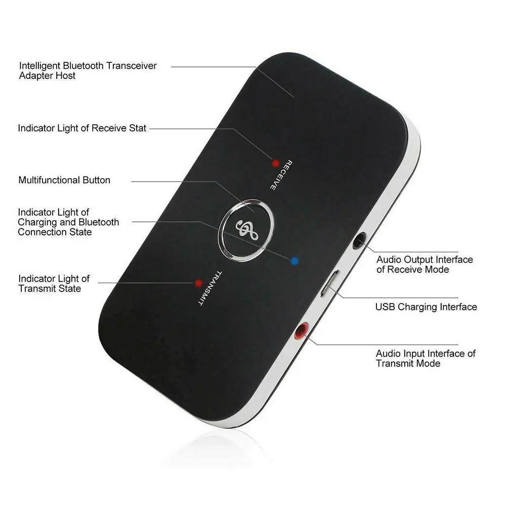 Беспроводной Bluetooth-передатчик 2 в 1 приемник Стерео шумоподавление для ТВ ПК