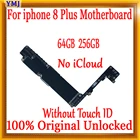 Материнская плата для iPhone 8 Plus 8 P, 256 дюйма, 64 ГБ, 5,5 ГБ, оригинальная разблокированная материнская плата с чистой логической платой iCloud сбез Touch ID