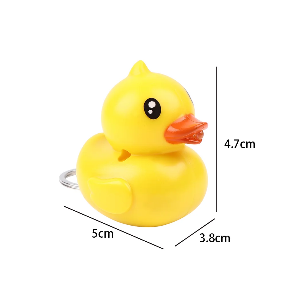 Fashion Lovely Duck LED Keychain with Sound Cartoon Animal Key Ring Car Handbag Holder Men Women Mini Torch Flashlight Toy | Украшения и