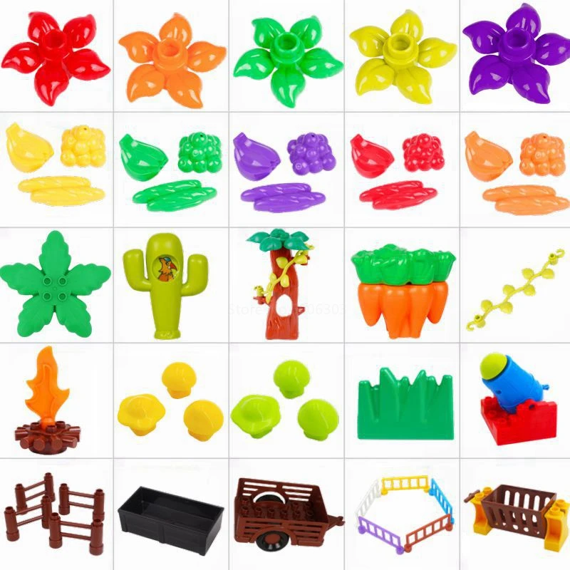 Детский конструктор большой размер аксессуары для строительства дерево цветок