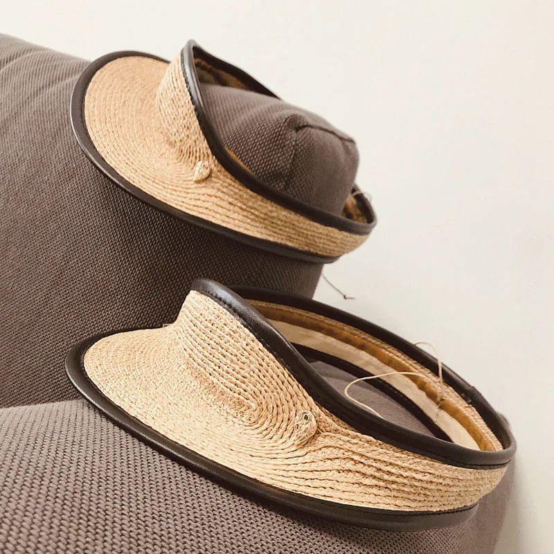 Шляпа Женская Солнцезащитная из рафии модная Регулируемая пляжная Панама с