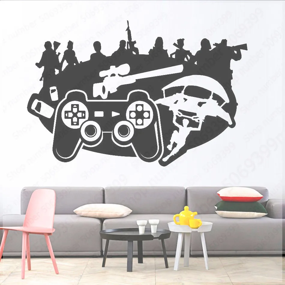

Game Character Wall Sticker Bedroom Ps4 X-box Vinyl Wall Decal for Boys Children's Room Decoration Video Game Art Stickers LW628