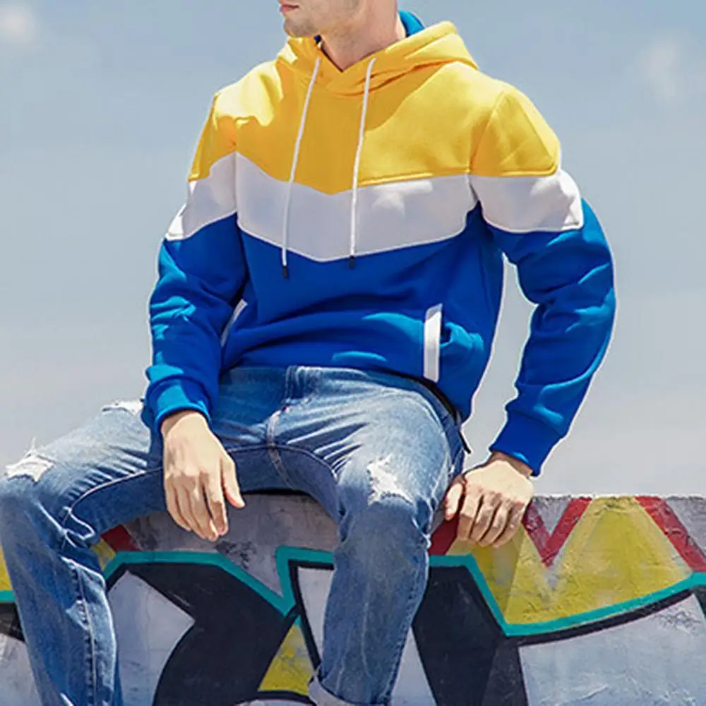 

Толстовка унисекс с длинными рукавами, цветными карманами и капюшоном