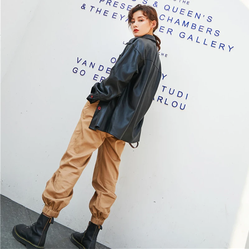 BGTEEVER винтажная Высокая уличная однобортная женская куртка из искусственной кожи