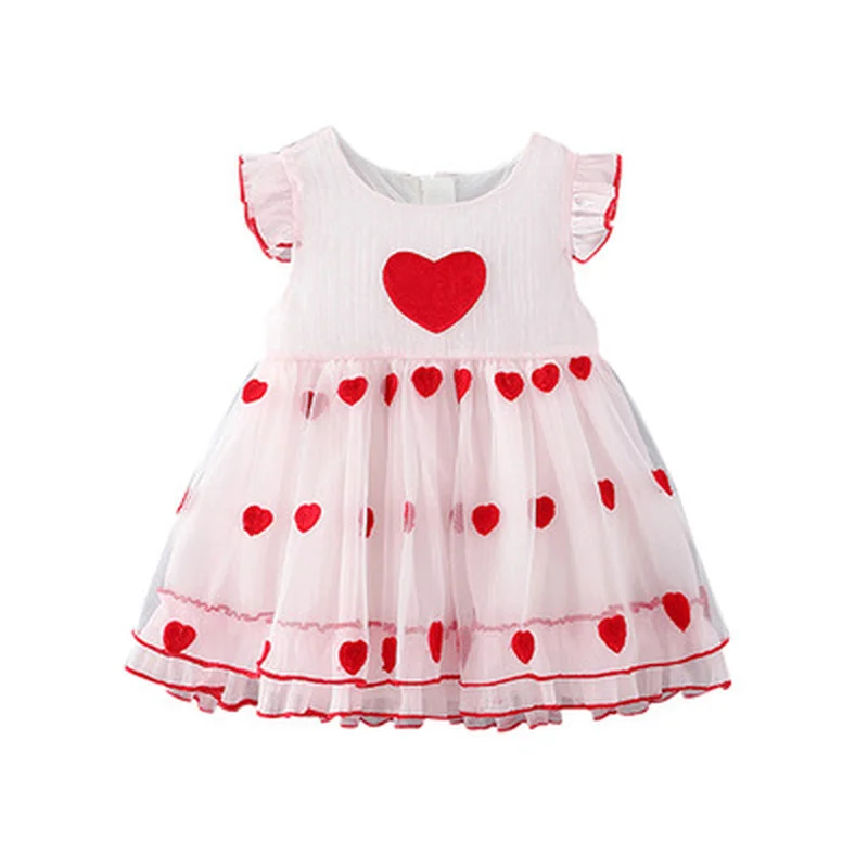 

Children's clothing 2021 summer new girl's dress fashion little love children short-sleeved princess dress
