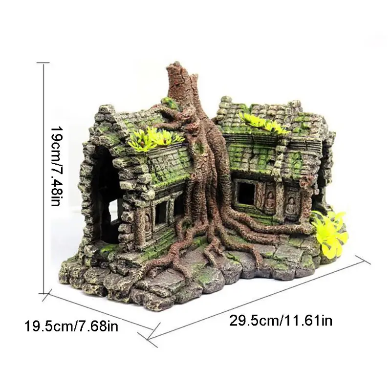 

Resin Imitation Wooden Root House Ruins Aquarium Ornament Fish Tank Decoration