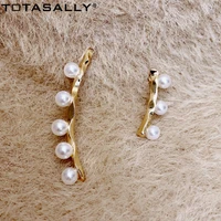 totasally new arrival fashion mis matched baroque style womens simulated pearl stud earrings ladies jewelry gifts dropship