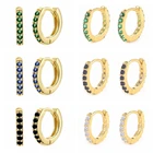 Женские круглые кольца CANNER, кольца из настоящего стерлингового серебра 925 пробы с микро-инкрустацией и кристаллами, Роскошный Подарок на годовщину