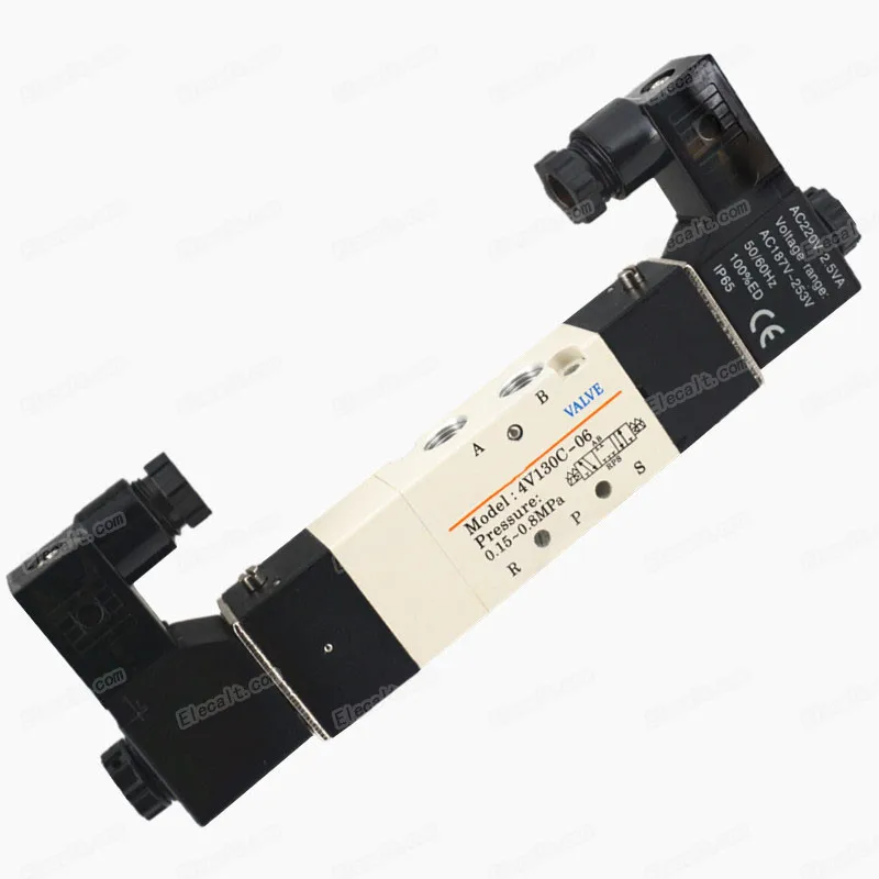 

Воздушные СОЛЕНОИДНЫЕ клапаны 4V130C-06, 3-позиционные, 5 портов, 1/8 дюйма, пневматический регулирующий клапан 12 В постоянного тока, 24 В переменно...