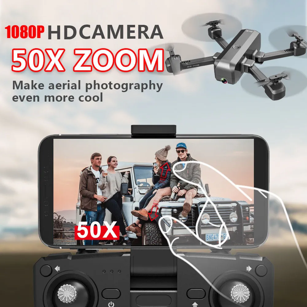 Дрон SG706 с двойной камерой 1080P 5G Wifi FPV RTF RC Квадрокоптер следуйте за аксессуарами