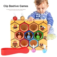 clip beehive games children intelligence color cognitive toys wooden early montessori childhood education toy clip small bee toy