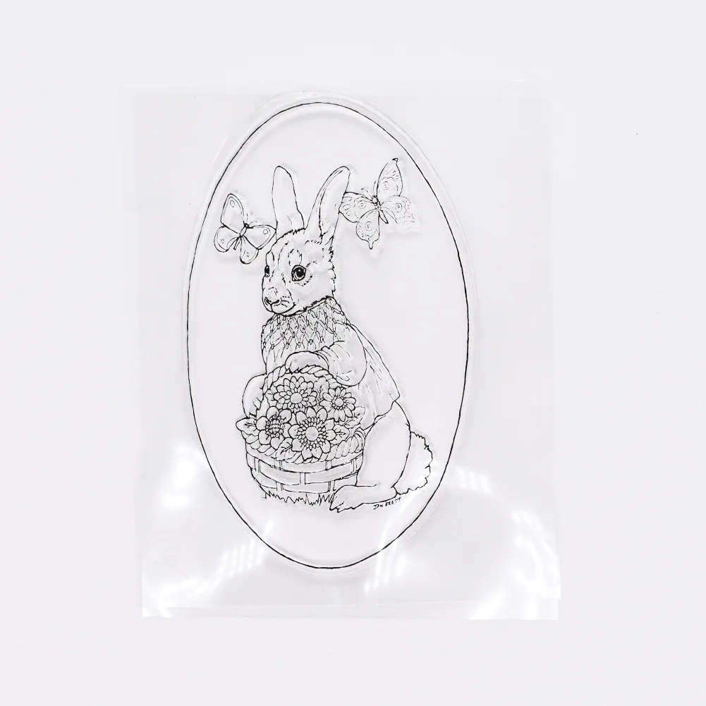 1 шт. прозрачные штампы с пасхальным кроликом для сделай сам скрапбукинг альбом