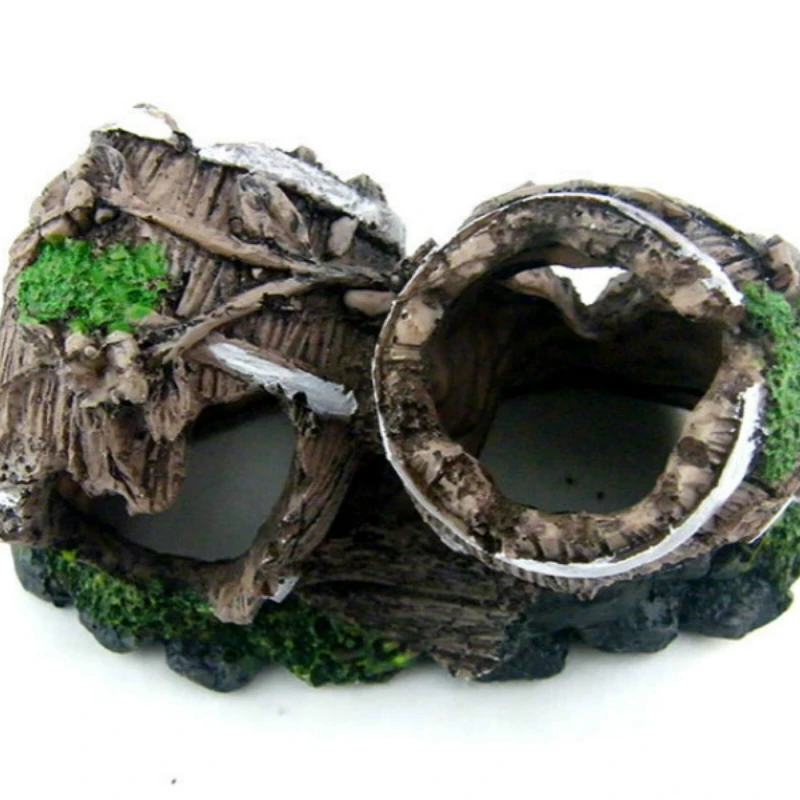 Аквариумный искусственный двойной бочонок украшение для аквариума скрытый дом