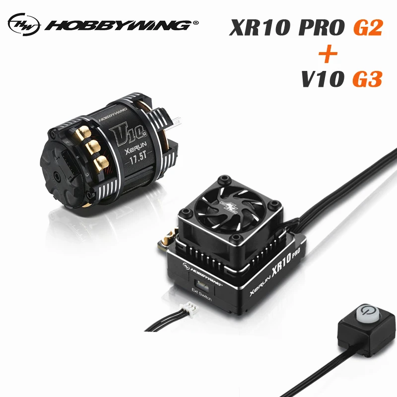 Безщеточный мотор Hobbywing XERUN XR10 PRO G2 ESC с двигателем XeRun V10 G3 для радиоуправляемых