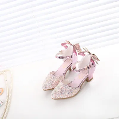 Европейский стиль детская обувь принцессы из искусственной кожи для девочек на
