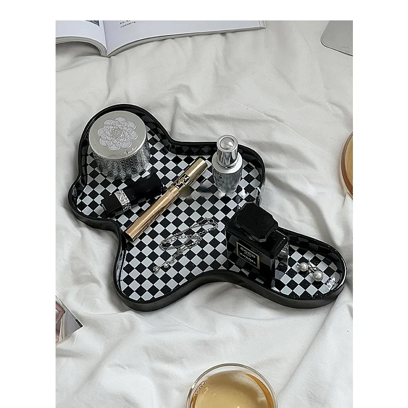 Декоративные черно-белые нестандартные подносы популярная Геометрическая