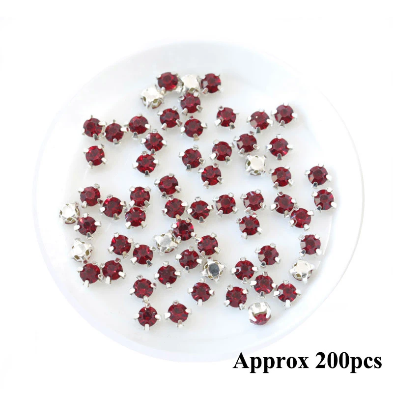 

2020 New Bag Accessory Sew on Garment Jewelry Shoe Accessory DIY Wedding Round Shape 4 Claw Button Rhinestone Crystal Claw Drill