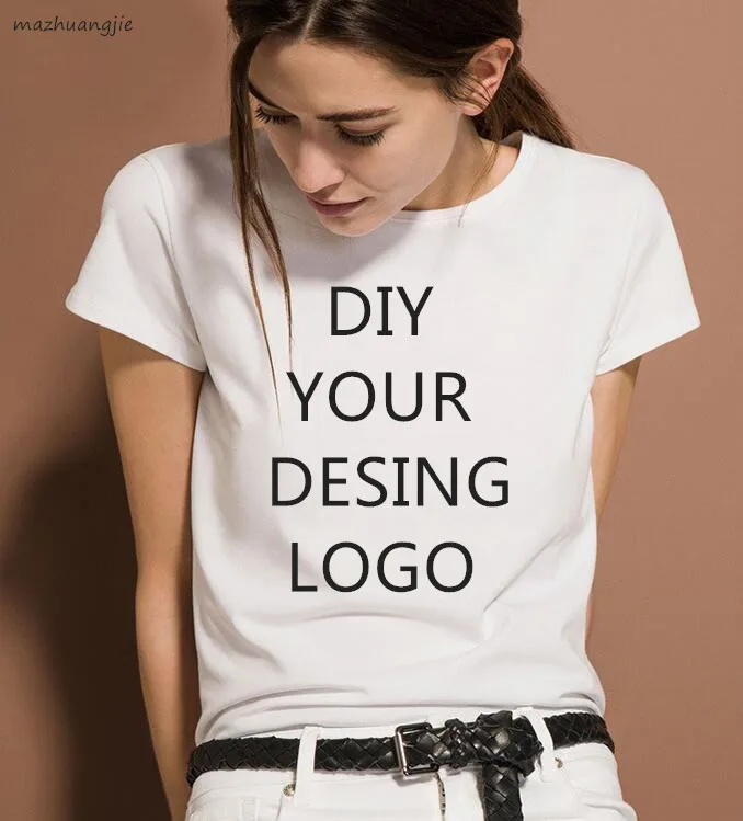 Индивидуальная футболка с принтом женские футболки для девочек логотипом фото