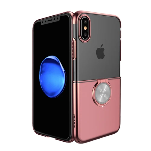 Для iPhone XS Max 6,5 чехол для телефона Xundd кольцо Пряжка держатель Жесткий PC полный защитный чехол для iPhone X/XS 5,8 XR 6,1 чехол Capa - Цвет: rose gold