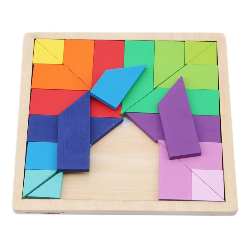 

Wooden Jigsaw Board Math Toys For Children Tangram Brain Teaser Kids Puzzle Toys Game Education Montessori Gifts