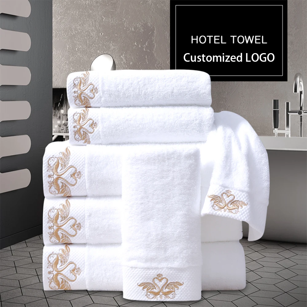 Customized Logo Bath Towel Hand Towel 100% Cotton Embroidery Name Personalized Wedding Birthday Greeting Message Gift