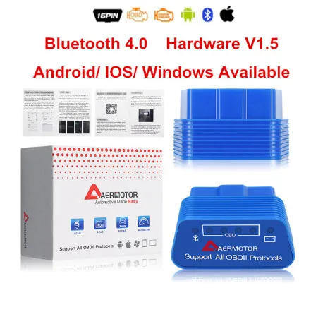 ELM327 V2.1/V1.5 Bluetooth 4,0 ELM327 OBD2 CAN-BUS диагностический инструмент ELM327 V1.5 автоматический сканер с переключателем ELM-327 считыватель кодов - Цвет: BT V4.0 Blue