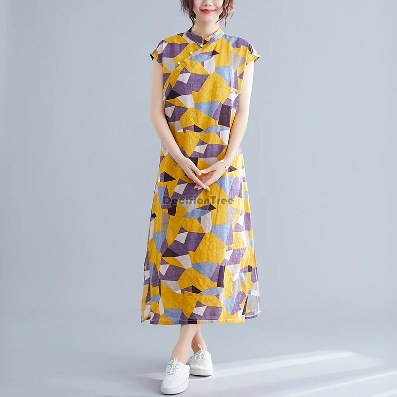 2021 Сетчатая ткань Китайское платье Ципао qipao вечерние восточные длинное хлопок