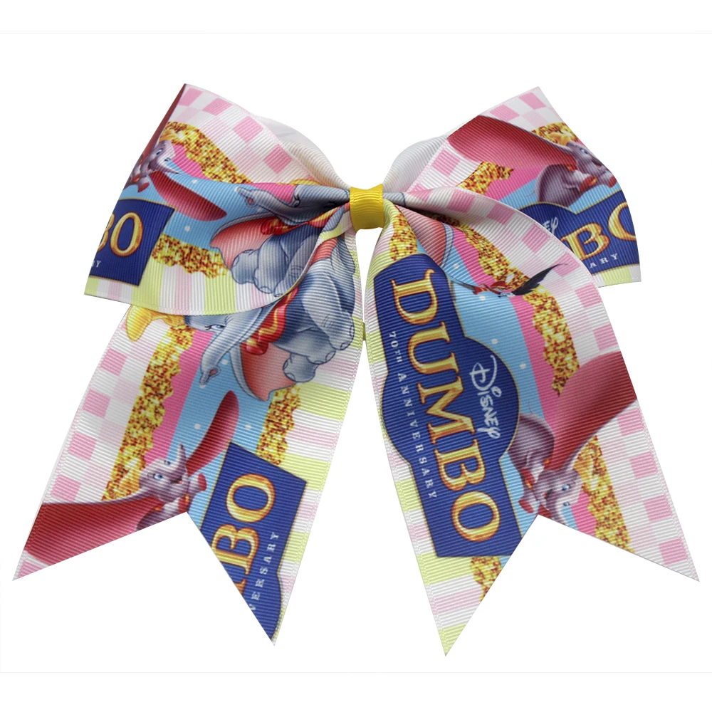 Новые 7 дюймовые милые мультяшные дамбо банты для волос девушки cheer эластичные