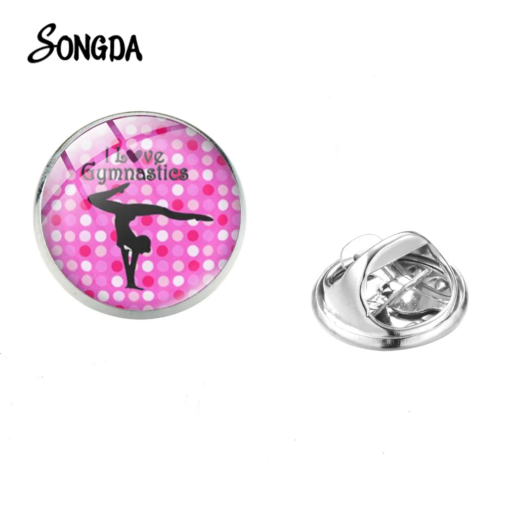 Брошь в виде танцующего силуэта с художественным узором булавки I Love гимнастика