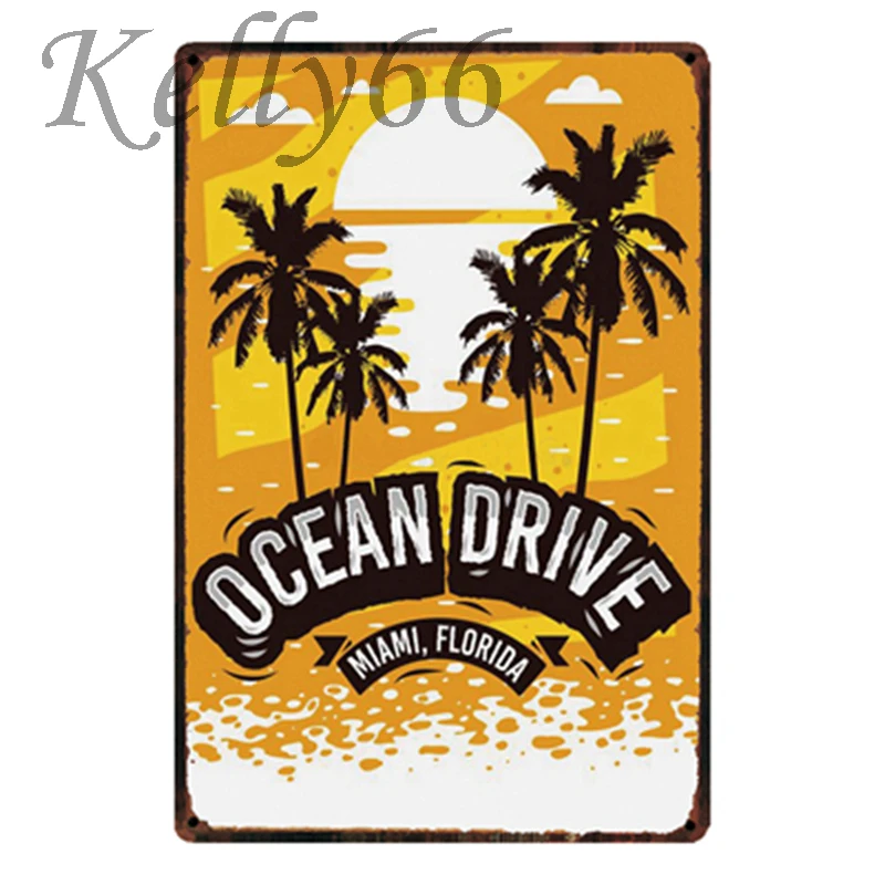 [ Kelly66 ] BEACH Metal Sign Tin Poster Home Decor Bar Wall Art Painting 20*30 CM Size Dy36 | Дом и сад