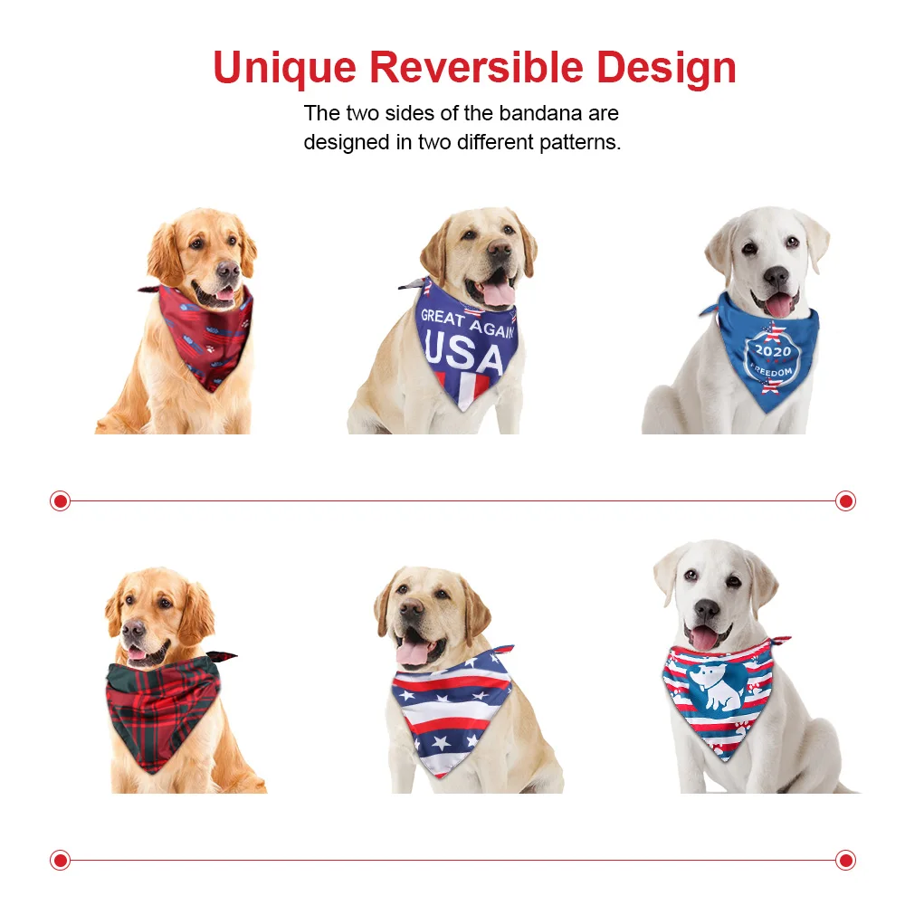 Собачий Бандана с американским флагом собачий шарф для питомца моющийся