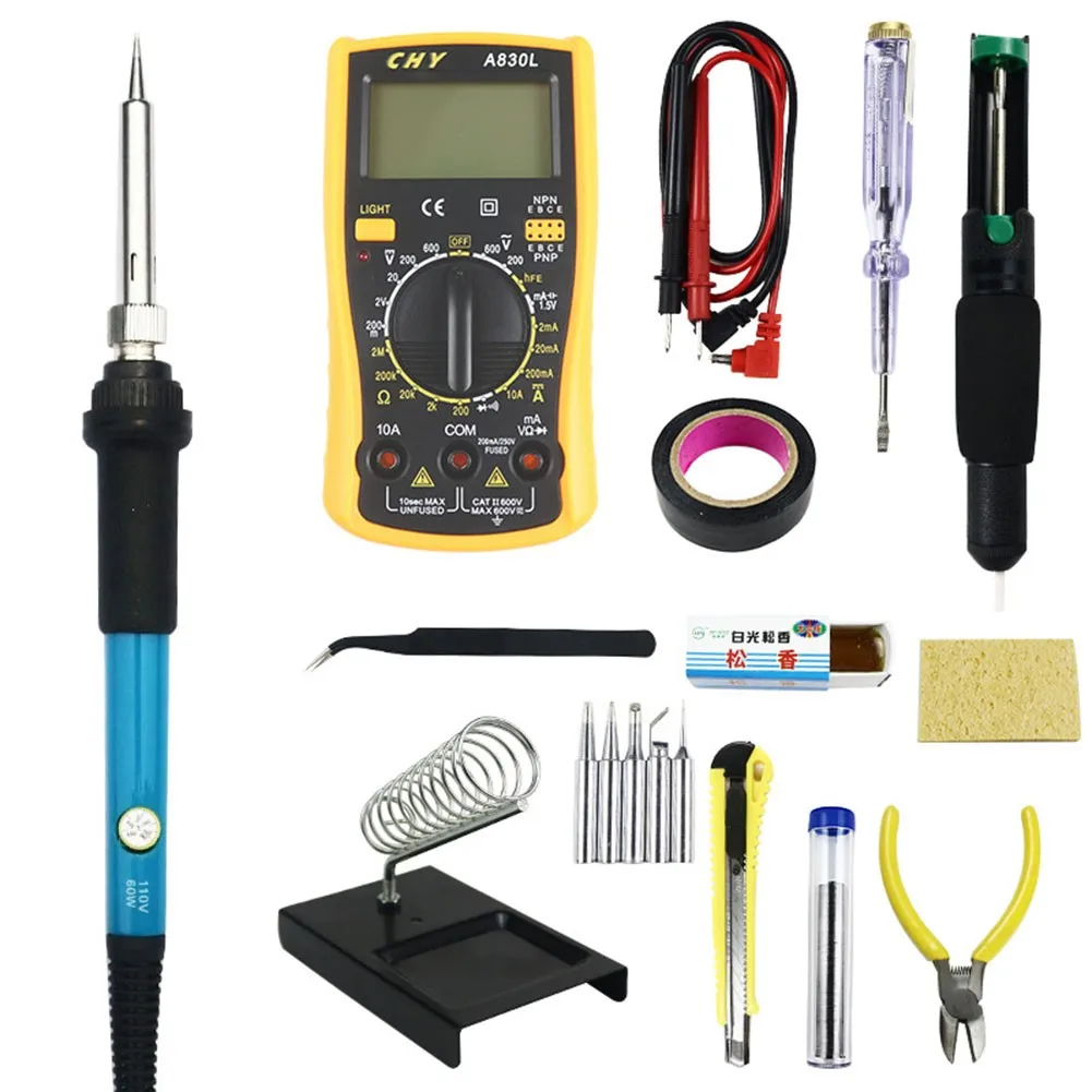 

60W 18-In-1Mini Soldering Iron Set 110V/220V Adjustable Temperature Electric Soldering Iron Kit Welding Rework Station Tools
