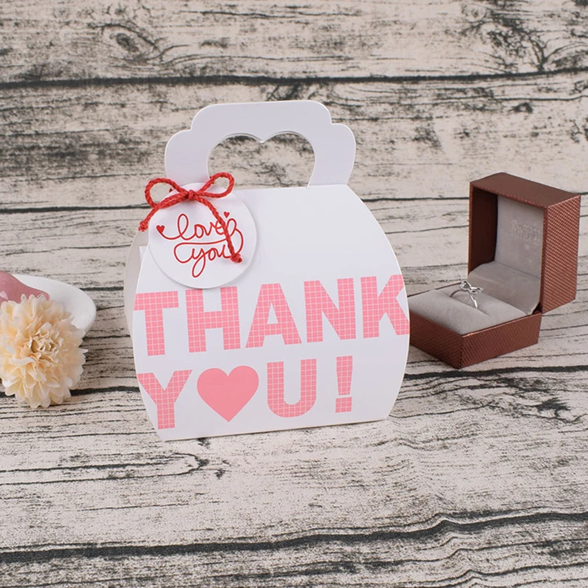 

Concise Love Portable Gift Box Box for Party Cookie Chocolate Package/Wedding wedding hand gift box THANK YOU