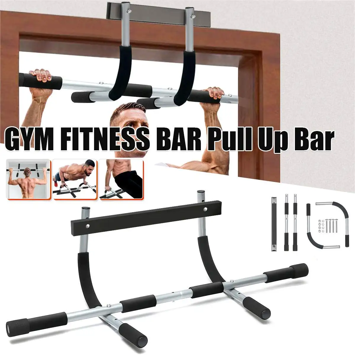 

Gym Pull Up Sit Up Door Bar Portable Chin-Up for Upper Body Workout Doorway Pull up bar wall Chin up bar Horizontal bar 2021