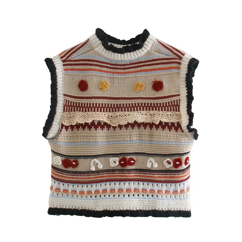 

Fall Knit Vest Jacket For Ladies Textured Slim Sleeveless Top For Casual Ladies