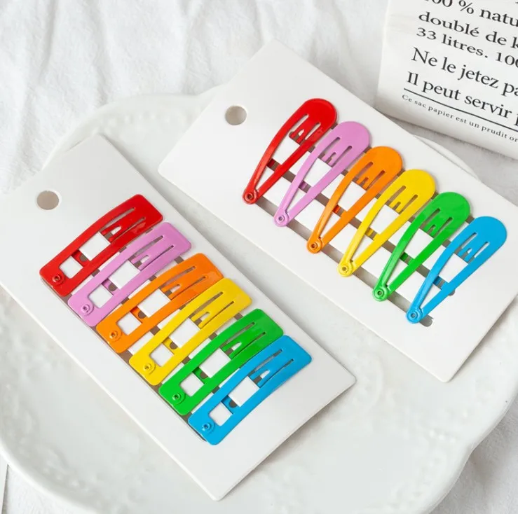 

Hair Clipmetal Paintsquare Drop-shapedgirl Hairpin Lovely Girls Snap Hair Clips Headwear Metal Paint Hairpin