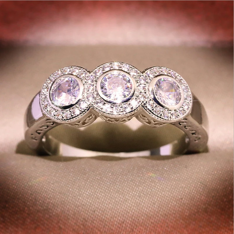 

Round Aaa Zircon Wedding Engagement Rings With Stone For Women Luxuri Design Fashion Ring Jewellery New Arrival
