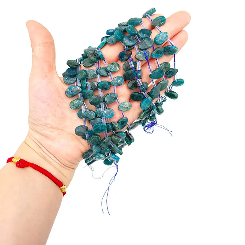 

8X12mm Strand Natural Green Apatite Gemstone Faceted Tear Drop Shape Beads for DIY Jewelry Making Soul Energy Crystal Bracelet