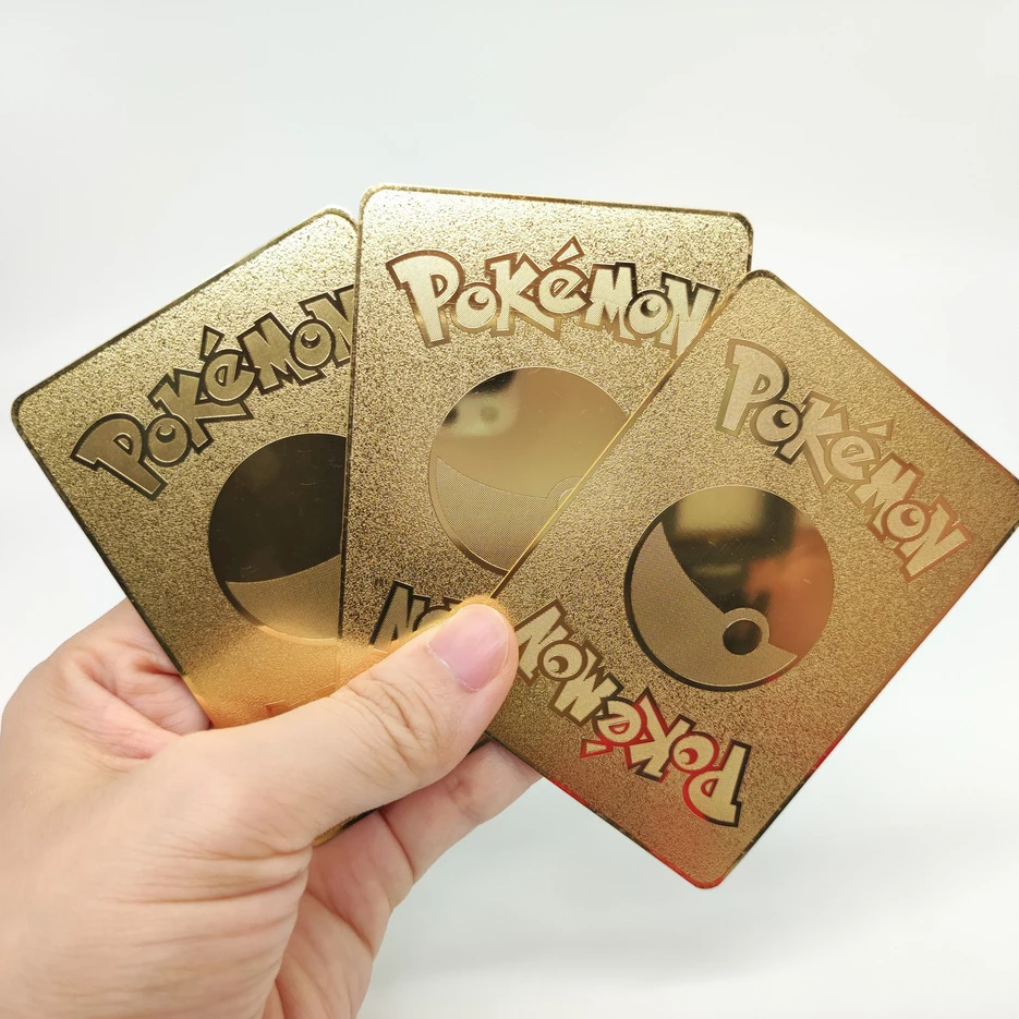 Новинка 2021 карты Pokemon металлическая карта V-карта Фотогалерея карт Vmax Золотой