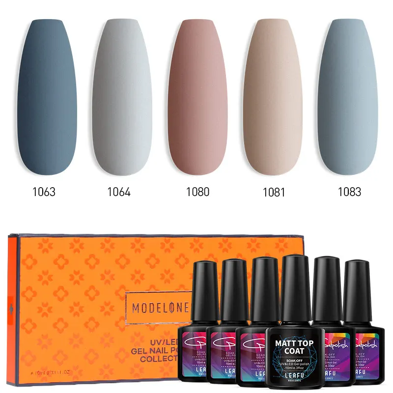 Modelones 6/12 шт матовый лак для ногтей Гель замачиваемый Блестящий светодиодный