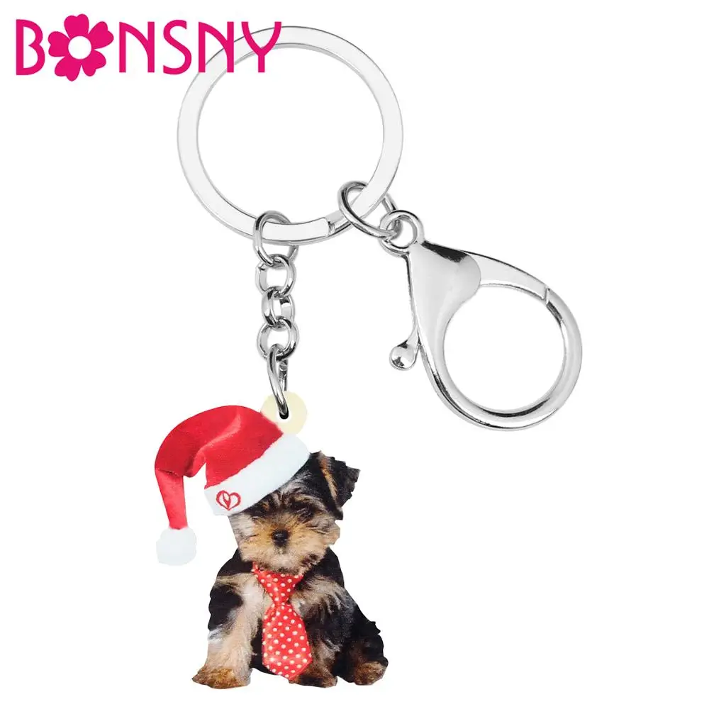 Bonsny акриловый Рождественский галстук для шляпы связка ключей в виде йоркширской