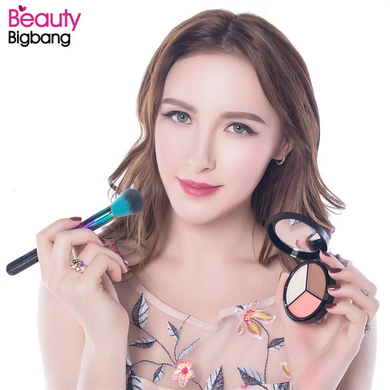 BeautyBigBang 3 цвета пудра для лица хайлайтеры Iluminador бронзатор макияж розовый коричневый Блестящий бронзер Maquillaje палитра контур