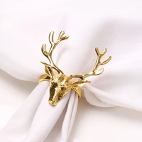 12pcs christmas table ornaments elk napkin ring western restaurant metal napkin buckle for home dinning room hotel table decor