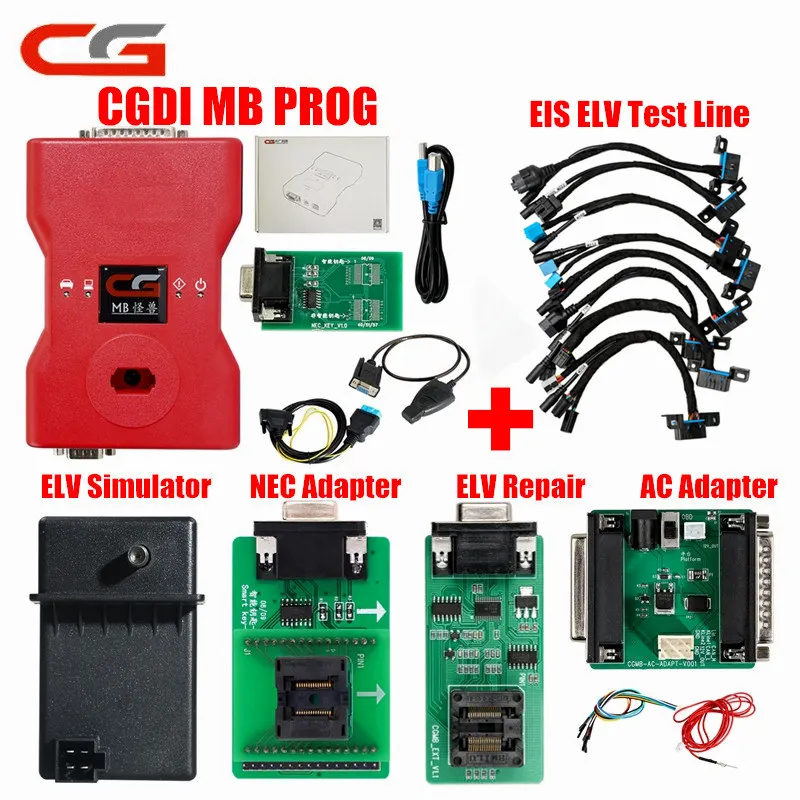 CGDI 2ELV AC NEC 8 CGDI Prog MB для Benz Поддержка всех ключей, самый быстрый ключ с ELV адаптером и симулятором и адаптером переменного тока и EIS ELV CGDI для Benz - Цвет: CGDI 2ELV AC NEC 8