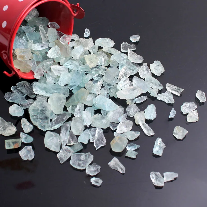 

100g Natural Blue Aquamarine Chips Raw Crushed Semi-precious Stone Gems Healing Specimen Minerals Crystal Decoration Aquarium