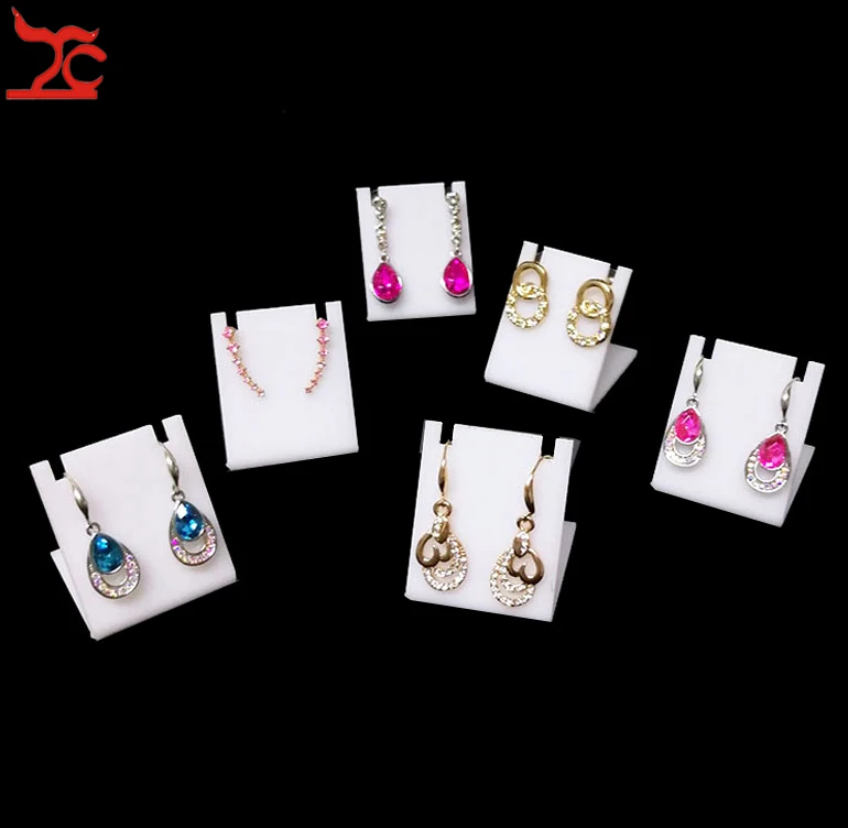 Мини-белая акриловая серьги показ драгоценностей стенд держатель L Форма