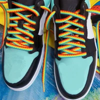 creative casual shoelaces rainbow sneaker shoes laces bootlaces fashion shoes rope colorful shoe accessories lace unisex