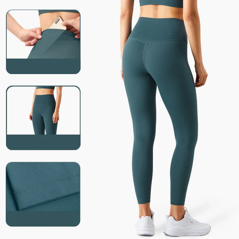 Леггинсы с высокой талией и карманами спортивные эффектом пуш-ап женские