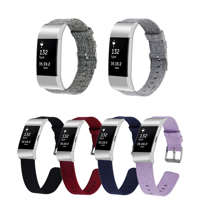 Ремешок для наручных часов для Fitbit заряд 2 ремешок; туфли из парусины; дышащая сменный Браслет для Fitbit заряд 2 Correa Fitbit часы 64002