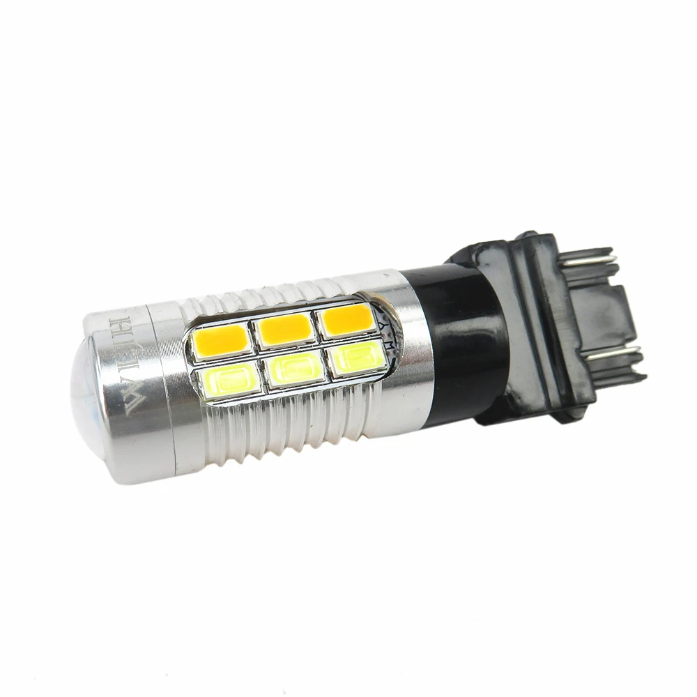 WLJH 2x1157 7440 7443 3157 светодиодный 5630 SMD линзы двойной Цвет белый янтарь горки авто DRL